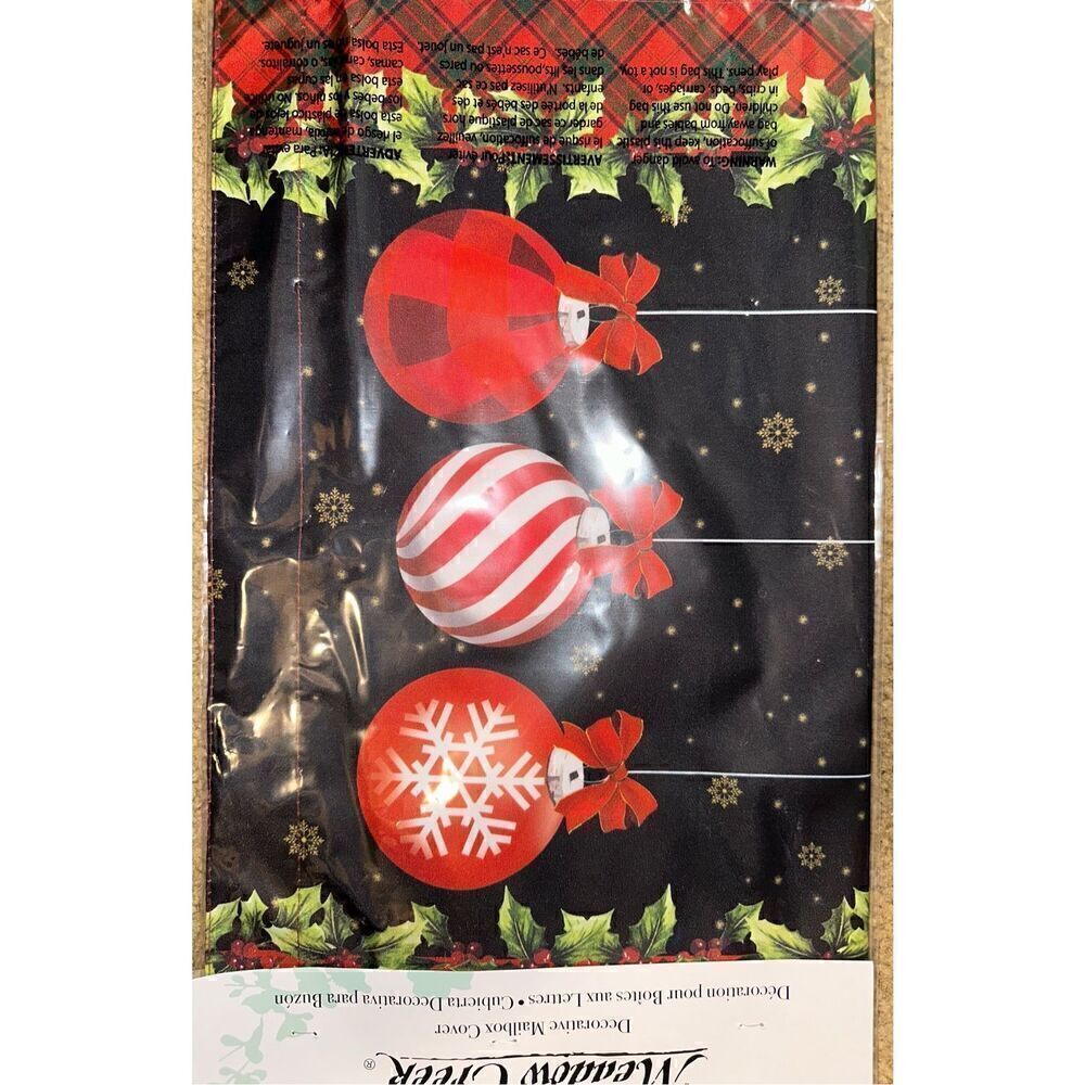 Christmas Tree Ornaments candy cane Decorative Mailbox Cover NWT